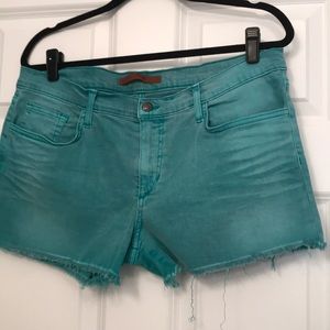 Joe’s jeans turquoise cutoff shorts